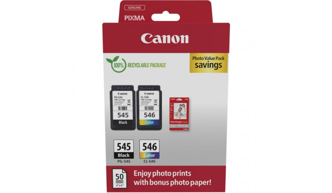 "Canon Tinte PG-545/CL-546 8287B008 2er Multipack (BK/Color) inkl. Fotopapier"