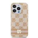 DKNY case for iPhone 15 6,1" DKHMP15SHCPTSP pink HC Magsafe pc tpu checkered pattern w printed strip