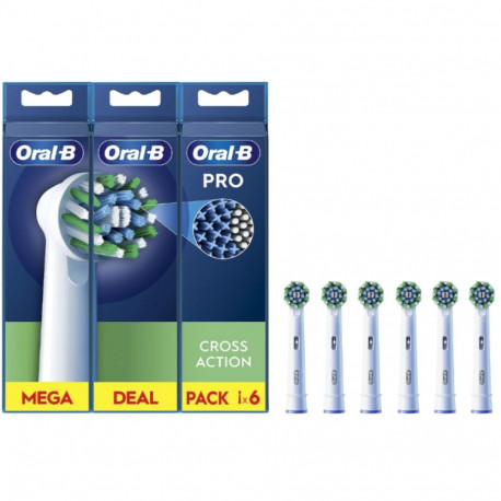 Oral-B vahetatavad hambaharjaotsikud EB50RX-6 Cross Action Pro täiskasvanutele 6 otsikut valge