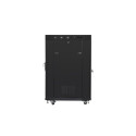 RACK CABINET 19" FREE-STANDING 22U/600X800 (FLAT PACK) WITH GLASS DOOR LCD BLACK LANBERG V2