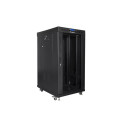 RACK CABINET 19" FREE-STANDING 22U/600X800 (FLAT PACK) WITH GLASS DOOR LCD BLACK LANBERG V2