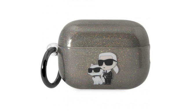 Karl Lagerfeld KLAP2HNKCTGK Чехол для Airpods Pro 2 черный|black Gliter Karl&Choupette