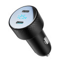 Joyroom JR-CCD02 car charger 2x USB-C | 70W | LED | black