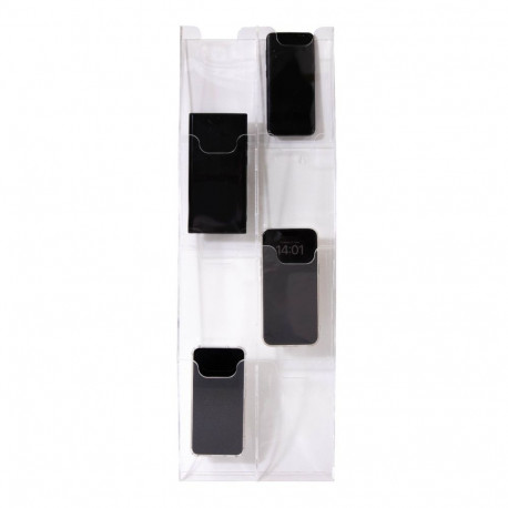 Mobiiltelefonide hoidik seinale, 8 taskut; L-210mm x H-613mmxS-64mm/ 3mm läbipaistev akrüül, eritöö