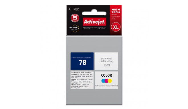 Activejet AH-78R tindikassett (asendus HP 78 C6578D; premium; 36 ml; värviline)