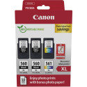 "Canon Tinte PG-560XL/CL-561XL 3712C012 3er Multipack (2xBK/Color) inkl. Fotopapier"