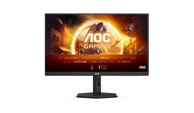 "68,6cm/27"" (2560x1440) AOC Gaming Q27G4X 16:9 QHD IPS 1ms 180Hz HDR400 HDMI DP Speaker Pivot Black