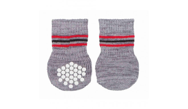 Dog socks, non-slip, XS–S, 2 pcs., grey