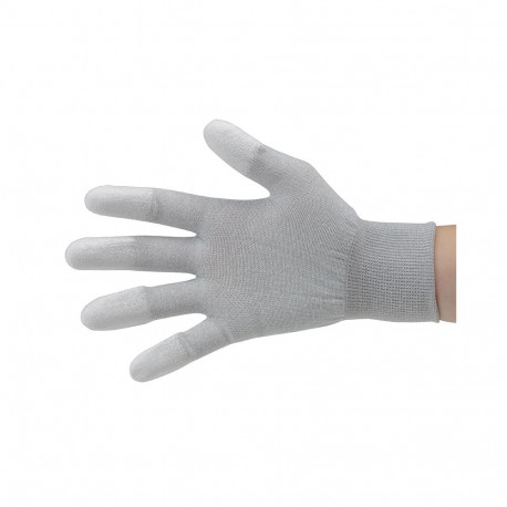 DISSIPATIVE LIGHT GREY GLOVES PU FINGERS- XS