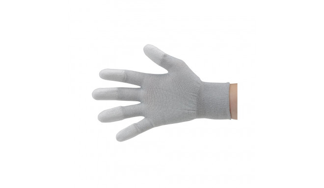DISSIPATIVE LIGHT GREY GLOVES PU FINGERS- XS