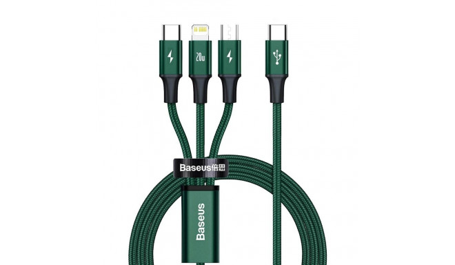 BASEUS cable 3in1 Type C to Micro USB / Lightning / Type C PD 20W CAMLT-SC06 1,5 m green