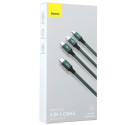 BASEUS cable 3in1 Type C to Micro USB / Lightning / Type C PD 20W CAMLT-SC06 1,5 m green
