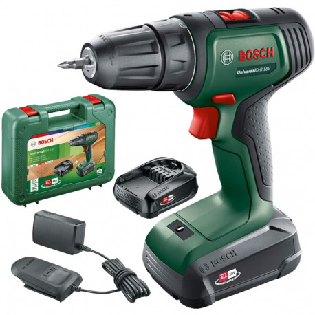 aku-puurkruvikeeraja UniversalDrill 18V 2x Li-Ionen Akku 1,5Ah kohver POWER FOR ALL ALLIANCE, roheli