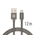USB kaabel Swissten USB-A - USB-C, 1.2m, hall