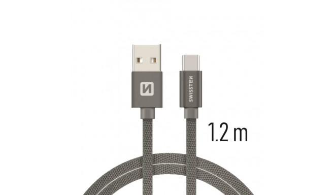 USB kaabel Swissten USB-A - USB-C, 1.2m, hall