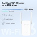 Mercusys AX1500 Wi-Fi 6 Range Extender | ME60X | 802.11ax | 1201 Mbit/s | Ethernet LAN (RJ-45) ports