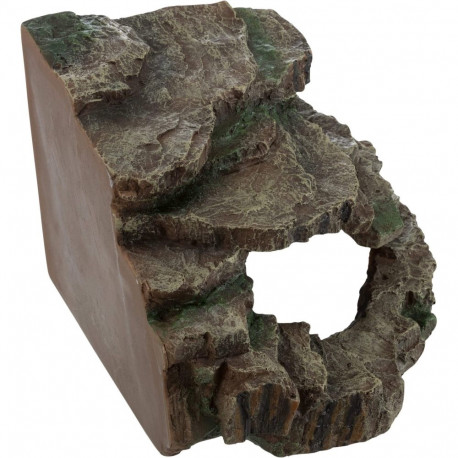 Corner rock with cave and platform, rain forest, 24 × 19 × 25 cm
