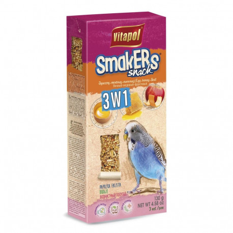 Treat for budgies SMAKERS 3 in 1 (egg/honey/fruit) 3pcs 130g