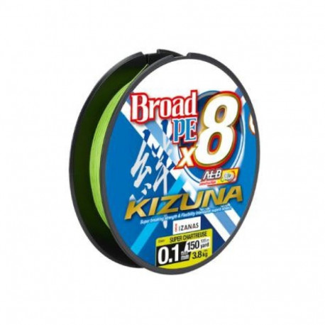 Braided fishing line Kizuna PE X8 Super Chartreuse 0,10mm 135m