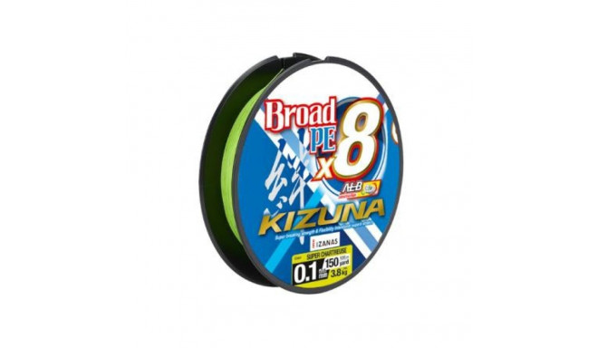 Braided fishing line Kizuna PE X8 Super Chartreuse 0,10mm 135m