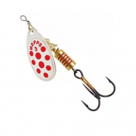 Spinner MEPPS AGLIA DECOREE-3 6,5g silver/red dots