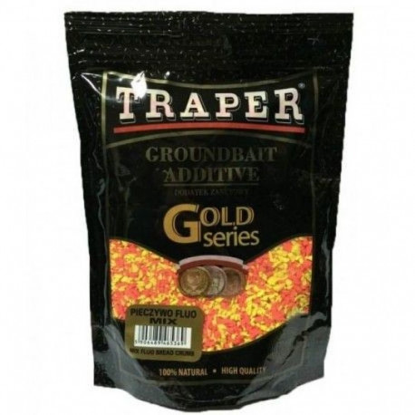 Groundbait TRAPER Gold Serie Mix fluo bread 400g