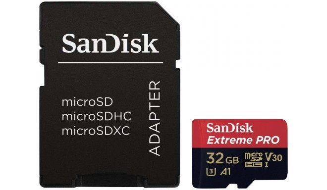 SanDisk mälukaart microSDHC 32GB Extreme Pro V30 A1