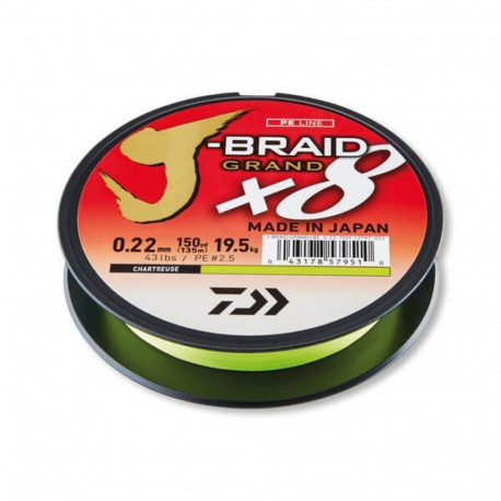 Braided line Daiwa Grand X8E 0.06mm 135m chartreuse