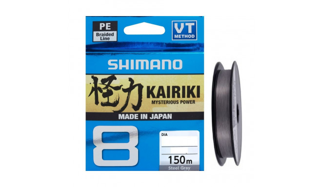 Braided line Shimano Kairiki 8 PE Steel gray 150m 0,06mm 5,30kg