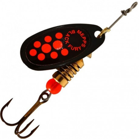 Spinner MEPPS AGLIA BLACK FURY-4 8,0g mustad/oranžid täpid