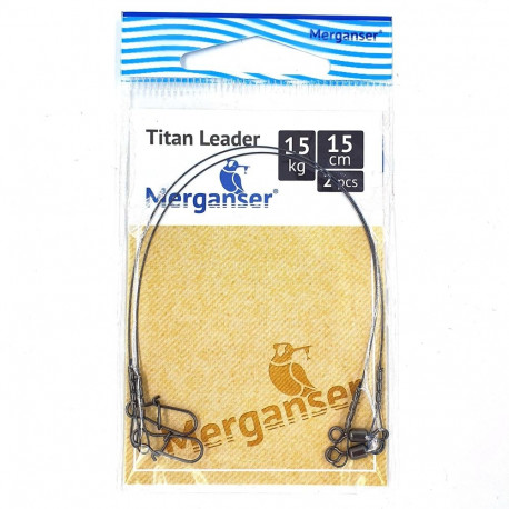 Titanium leader, 15 kg, 15 cm, 2 pcs, Merganser