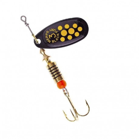 Spinner BLACK FURY-3 6,5g mustad/kollased täpid, MEPPS