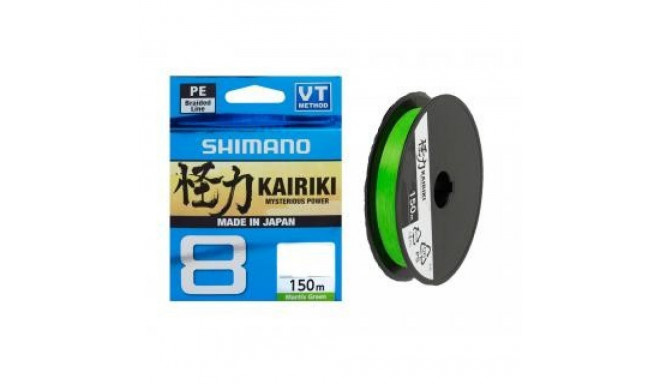 Braided fishing line Shimano Kairiki 8 PE Mantis green 150m 0,20mm 17,1kg