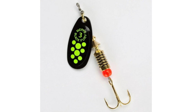 Spinner BLACK FURY-3 6,5g mustad/chartreuse täpid