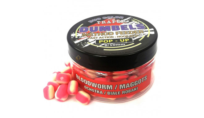 Groundbait TRAPER Dumbels duo color Pop-Up 8-10mm 30g joker/bloodworm