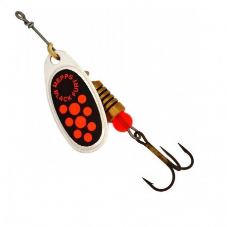 Spinner BLACK FURY-2 4,5g hõbedased/oranžid täpid, MEPPS