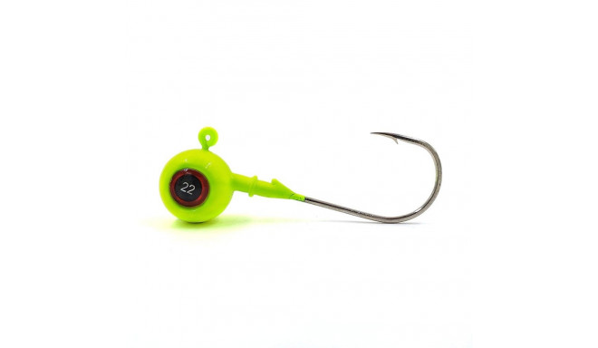 Jig galvutė, 3D Eyes, 8 g, geltona, Hooked by Gamakatsu 2/0, 2 vnt, Merganser