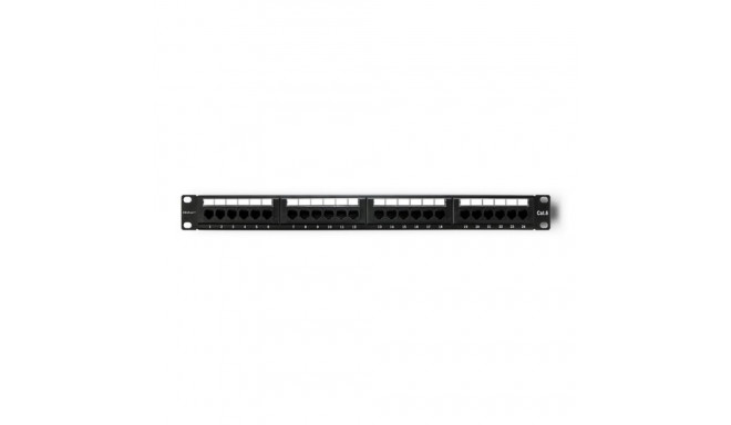 Qoltec Lappide Paneel RACK | 24 Porti | cat.6 UTP | Must