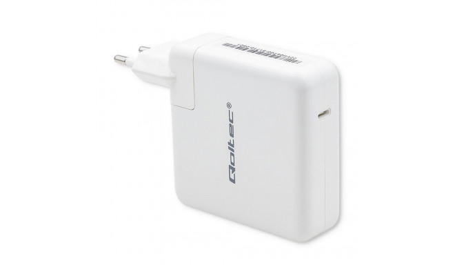 Qoltec 96W kiire seinalaadija | 5-20V | 3-4,7A | USB C PD | sülearvuti | nutitelefon | valge