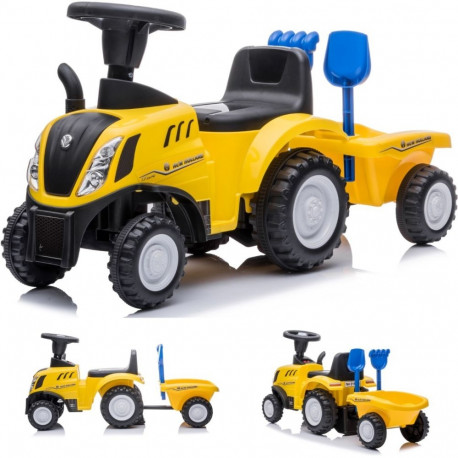 Jeździk pchacz chodzik traktor z przyczepą New Holland żółty