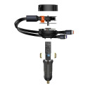 Baseus car charger Enjoyment Retractable 2w1 30W black with cable 2x USB-C