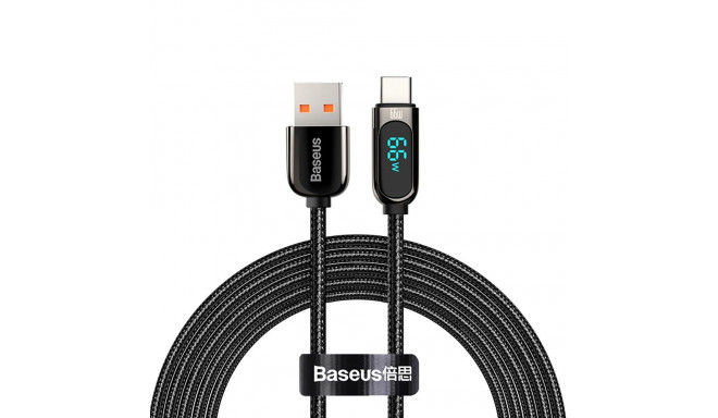 Baseus Display Fast Charging Data USB-A / USB-C 66W 1 m cable - black
