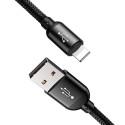 Baseus Three Primary Colors 3in1 USB-A - micro USB / Lightning / USB-C 3.5A cable 0.3 m - black