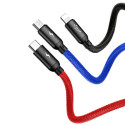 Baseus Three Primary Colors 3in1 USB-A - micro USB / Lightning / USB-C 3.5A cable 0.3 m - black