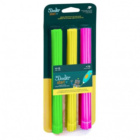 3Doodler Start 3DS-ECO-MIX4-75 3D printimismaterjal komposteeruv plast roheline, roosa, kollane 1 g