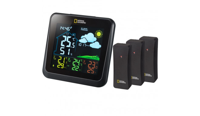 Weather Station with 3 Sensors, colour LCD, NATIONAL GEOGRAPHIC