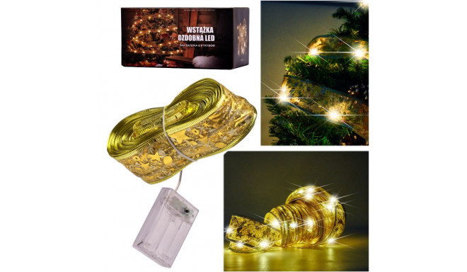 Lint dekoratiivne LED riba 10m 100LED jõulupuu tuled jõulukaunistus soe valge koos patareidega