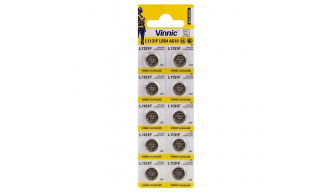 Vinnic AG10 | LR54 | SR1130W | 189 | GP89A | 389 | 1,5 V leelispatareid (10tk)