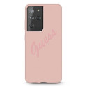 Guess GUHCS21LLSVSPI S21 Ultra G998 pink/pink hardcase Script Vintage