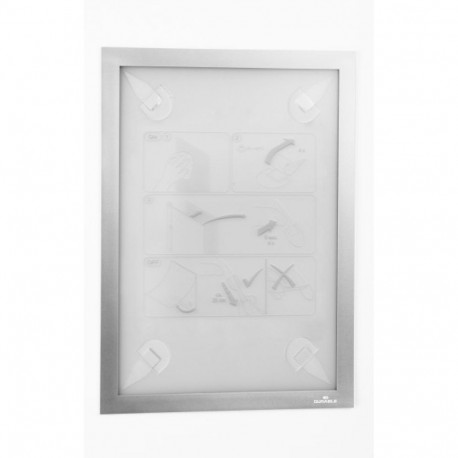 Inforaam magnetiline DURAFRAME WALLPAPER A4, hõbe, tundlikule aluspinnale (puit, tapeet, plast), Dur